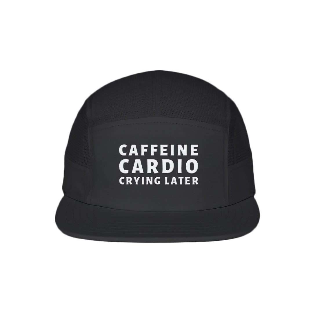 Caffeine Cardio Crying Later Black - Running Cap