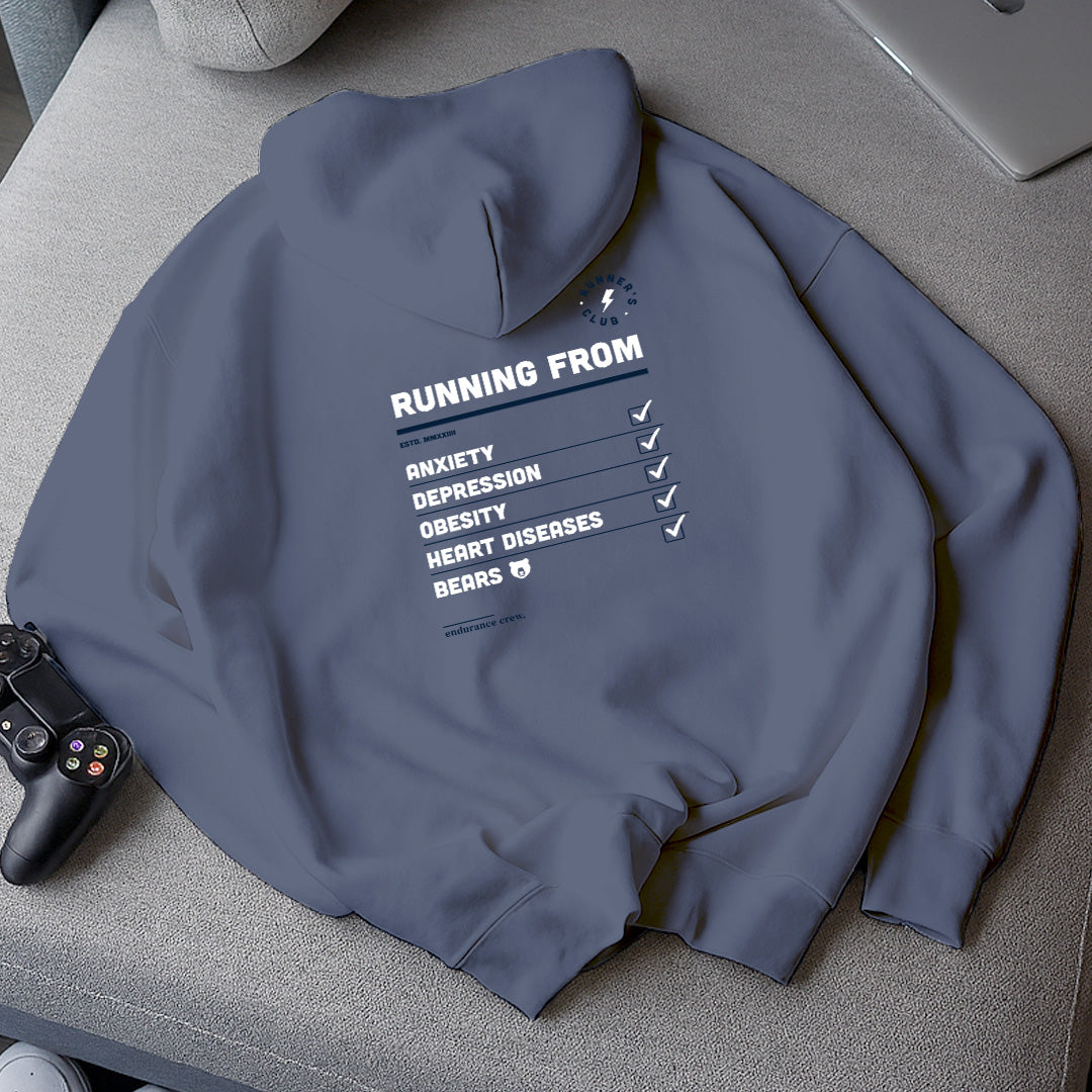Running From Anxieties Blue - Hoodie