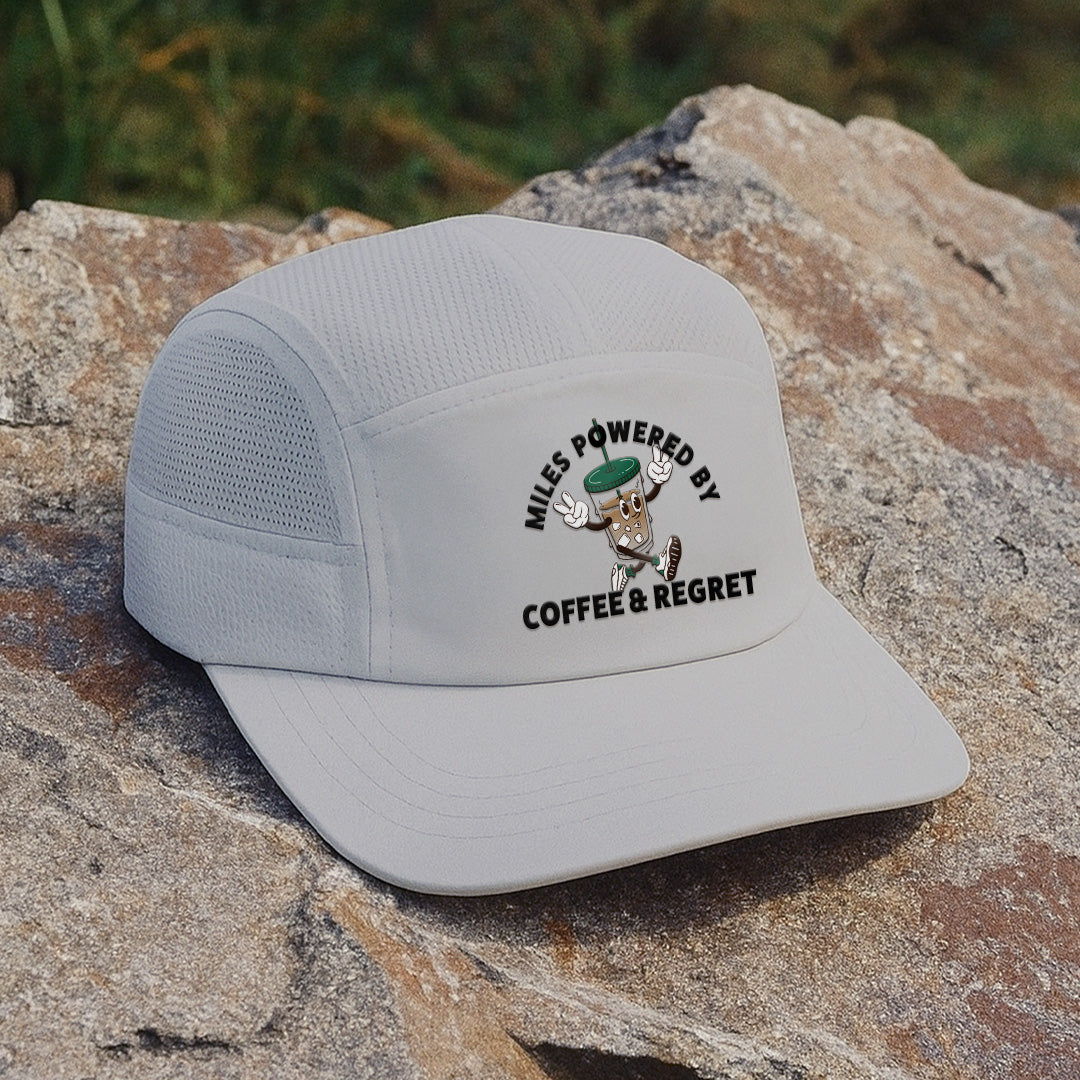 Miles Powered By Coffee & Regret Grey - Running Cap