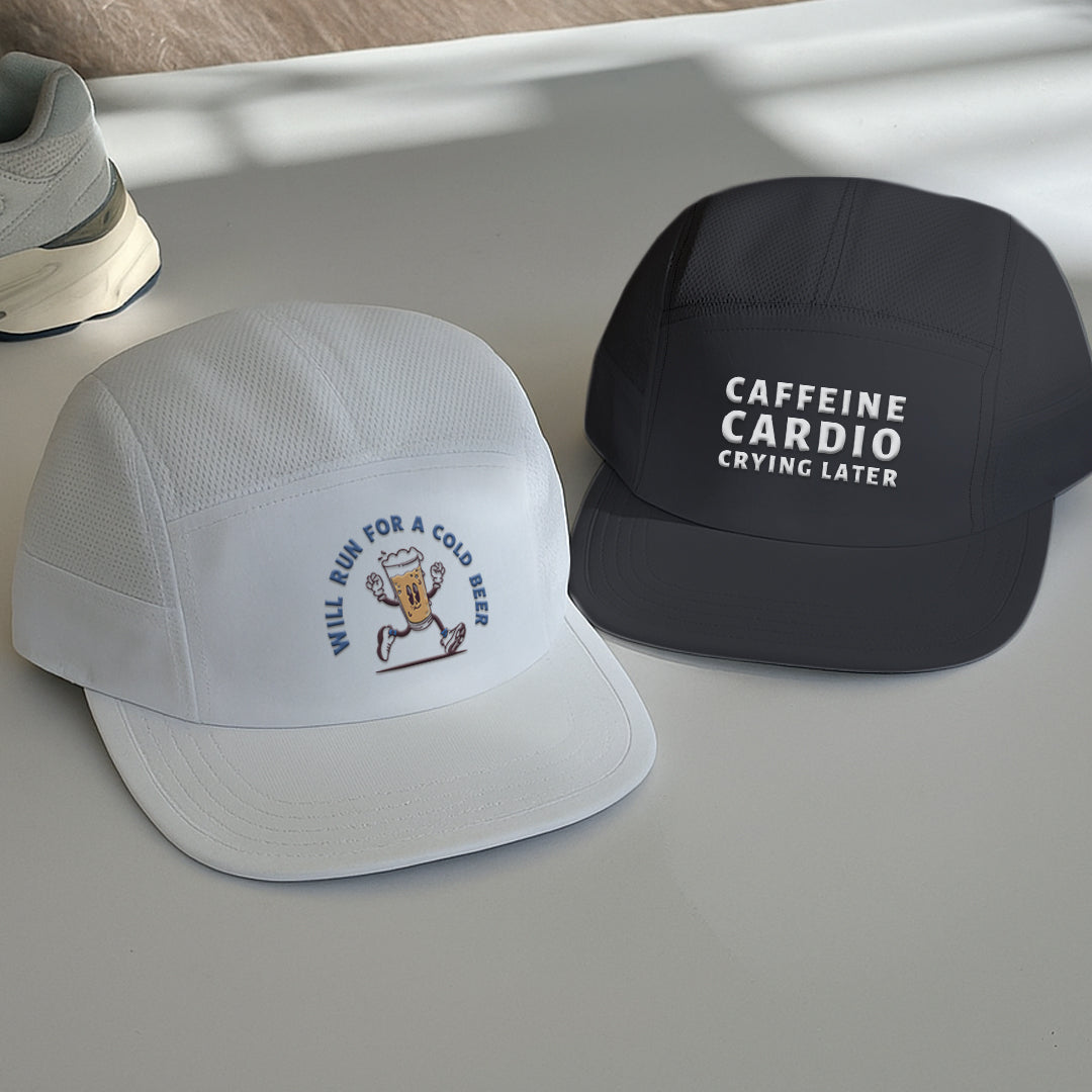 Caffeine Cardio Crying Later Black - Running Cap
