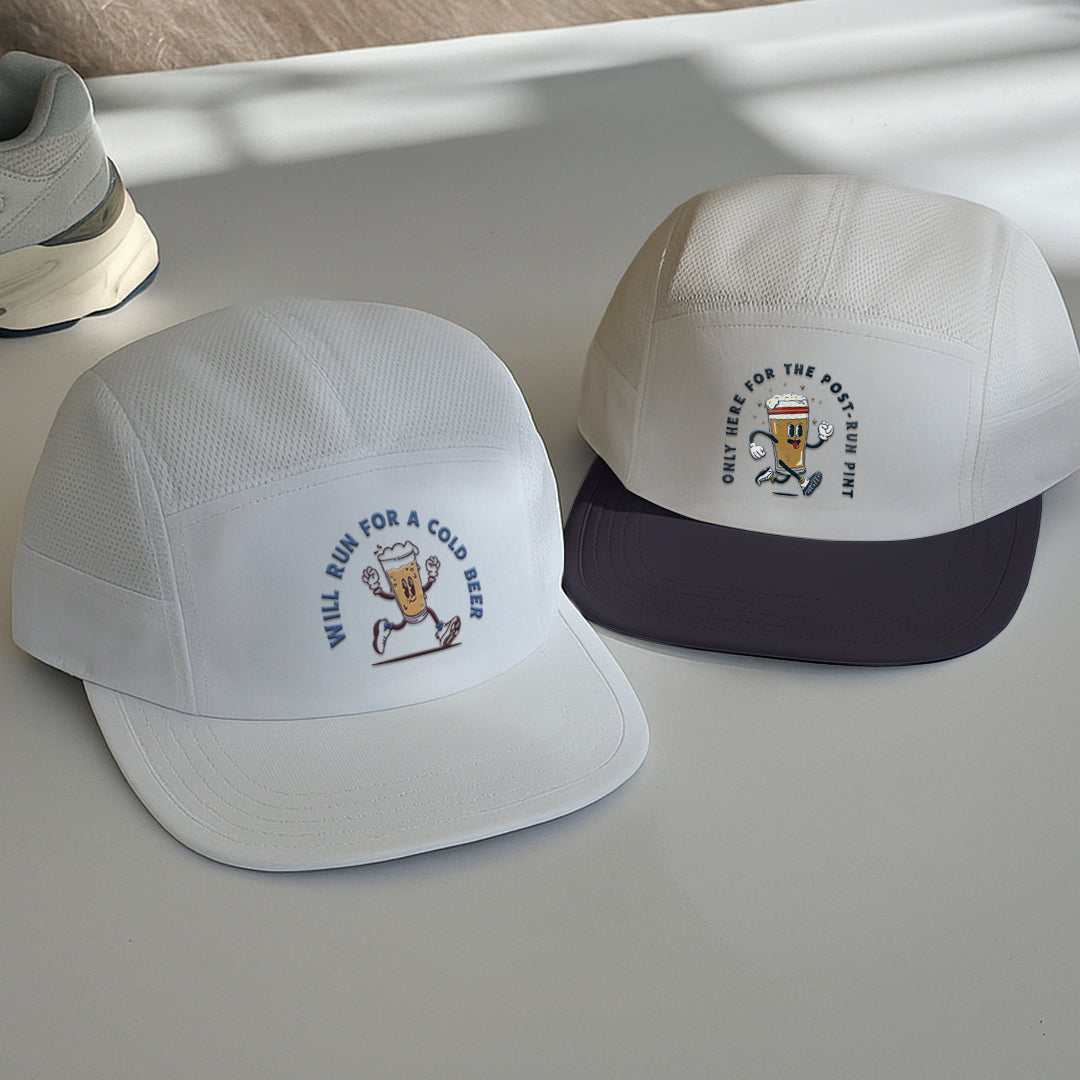 Only here For The Post-Run Pint Beige - Running Cap