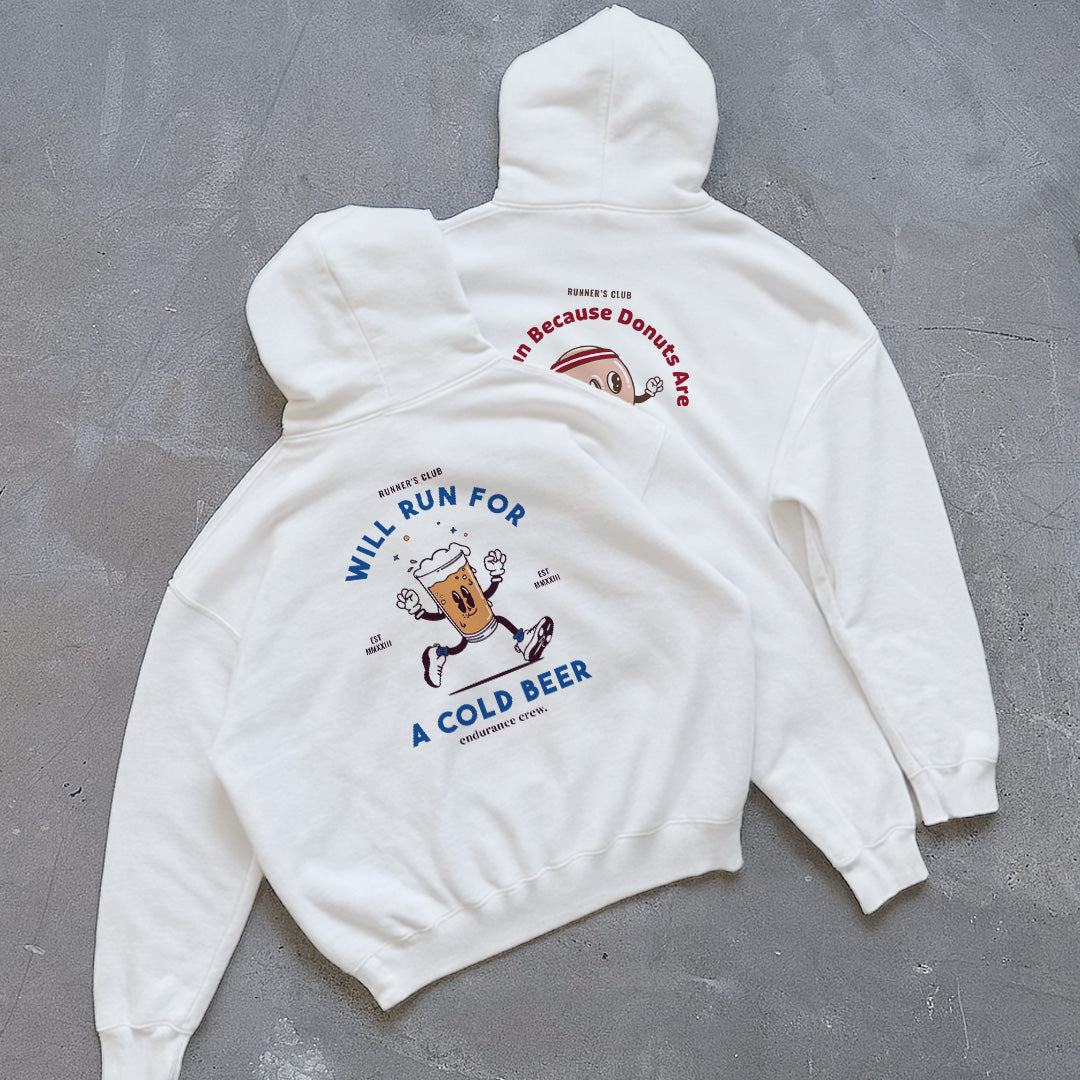 Will Run For Cold Beer White - Hoodie