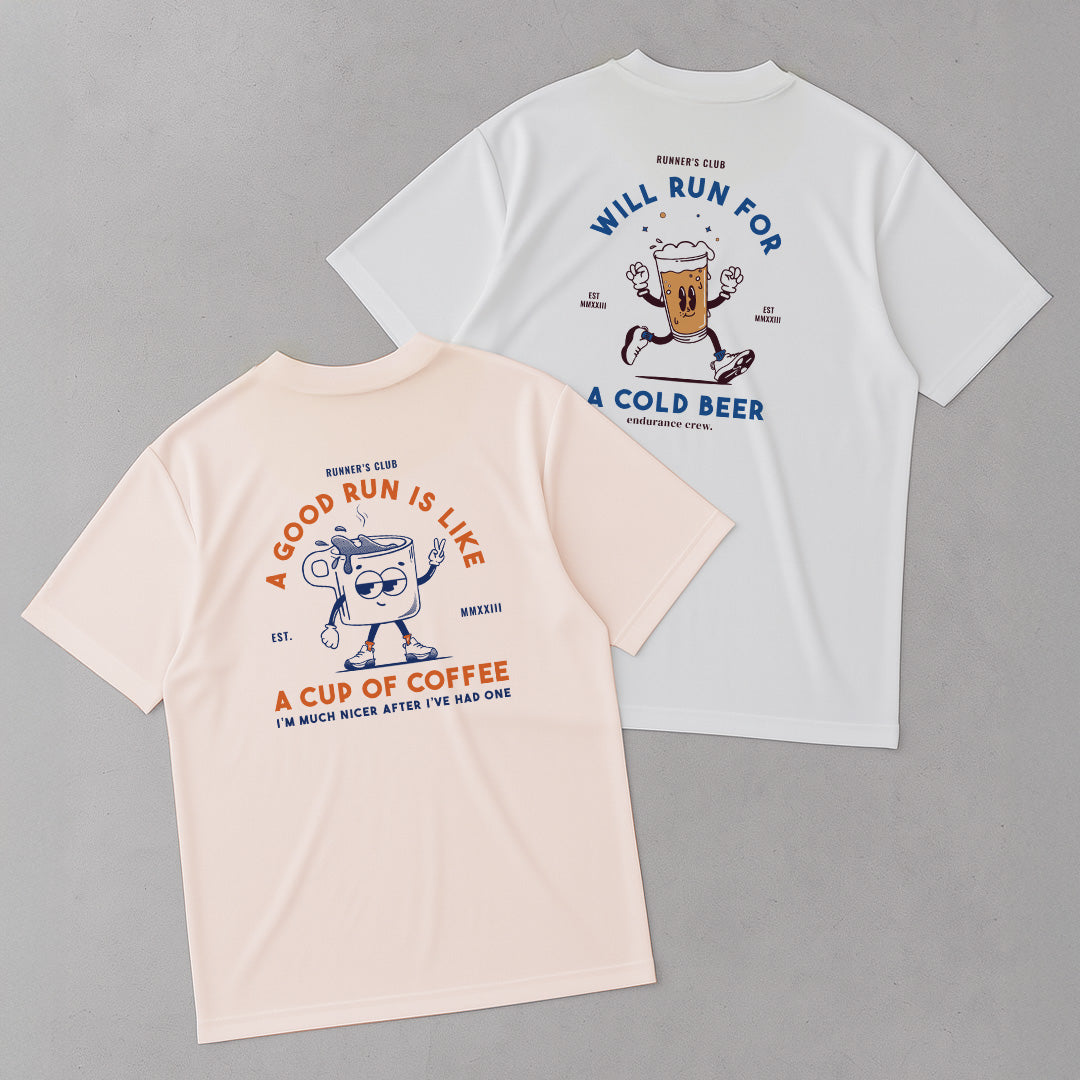 A Good Run Is Like A Good Coffee Beige - T-Shirt