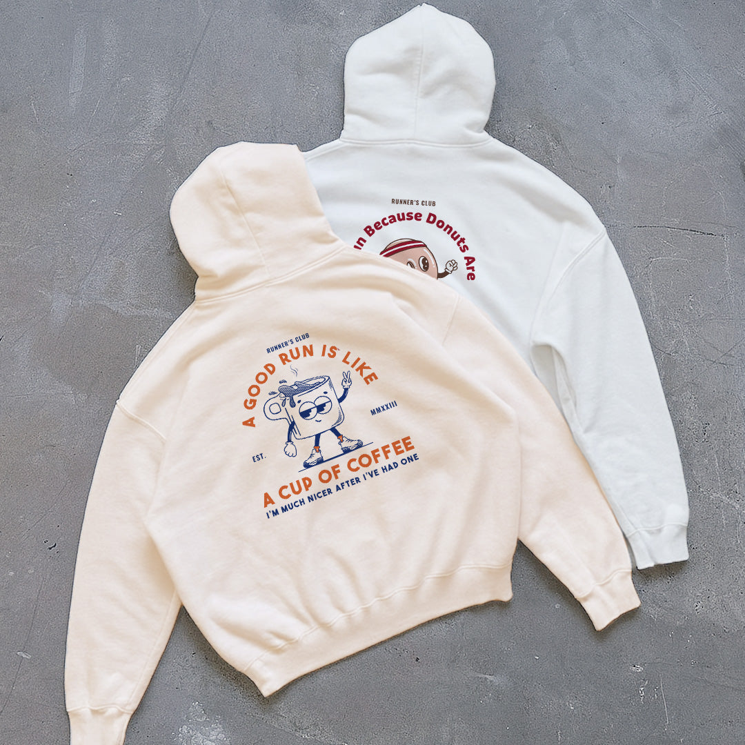 A Good Run Is Like A Cup Of Coffee Beige - Hoodie