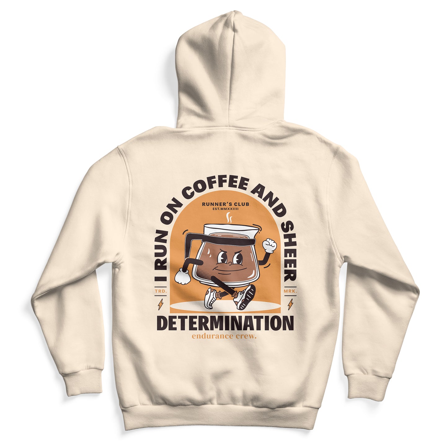 I Run On Coffee And Sheer Determination Beige - Hoodie
