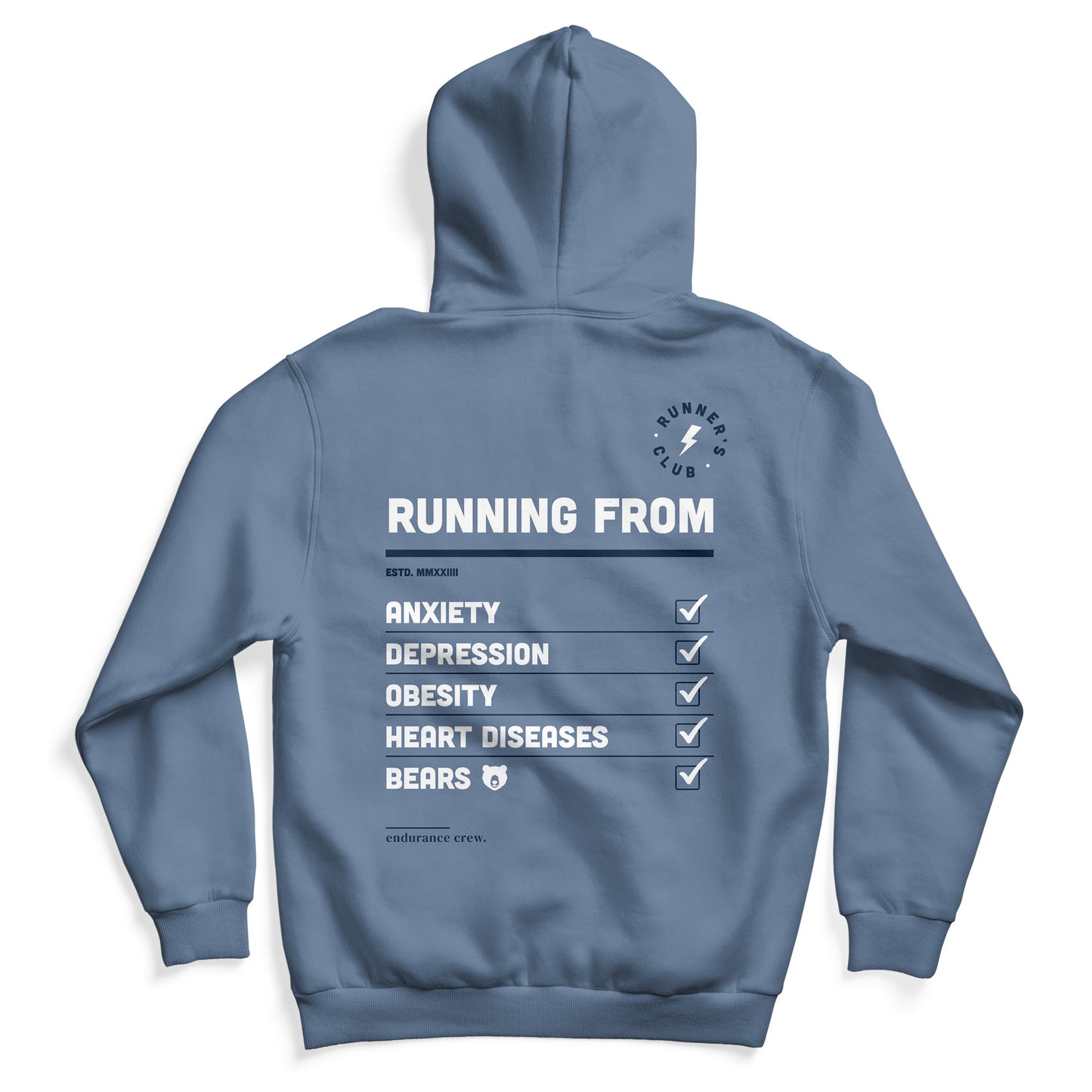 Running From Anxieties Blue - Hoodie