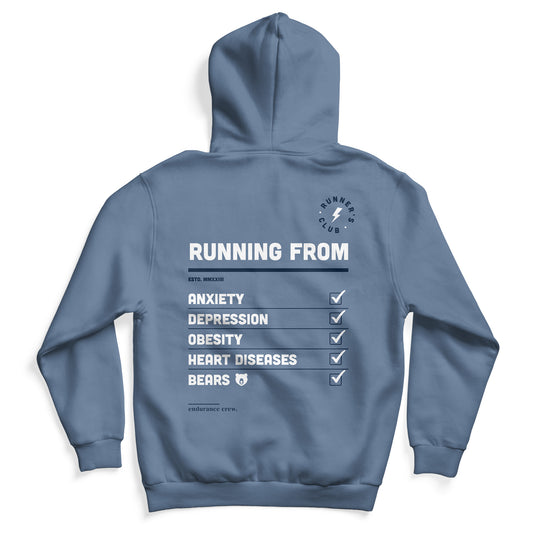 Running From Anxieties Blue - Hoodie
