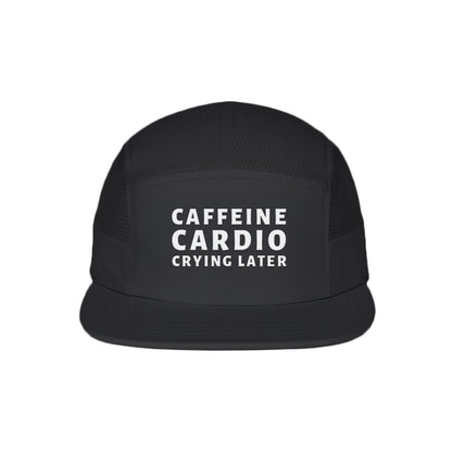 Caffeine Cardio Crying Later Black - Running Cap