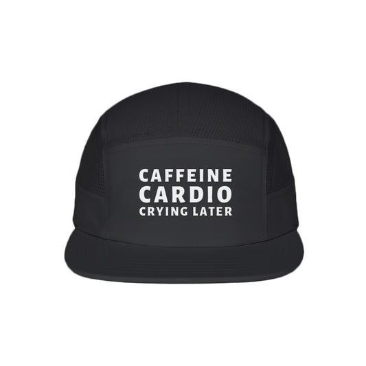 Caffeine Cardio Crying Later Black - Running Cap