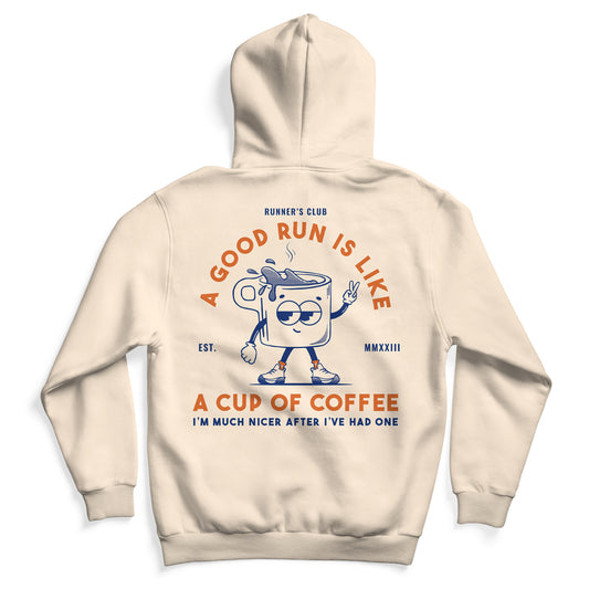A Good Run Is Like A Cup Of Coffee Beige - Hoodie