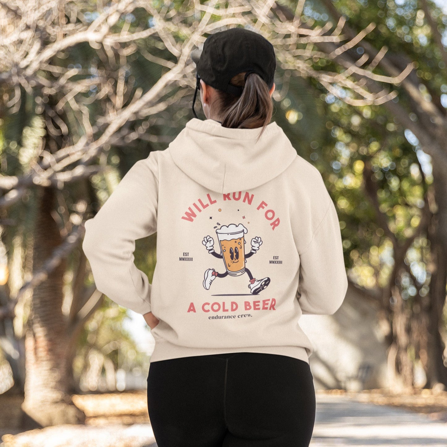 Run For Cold Beer Cream - Hoodie