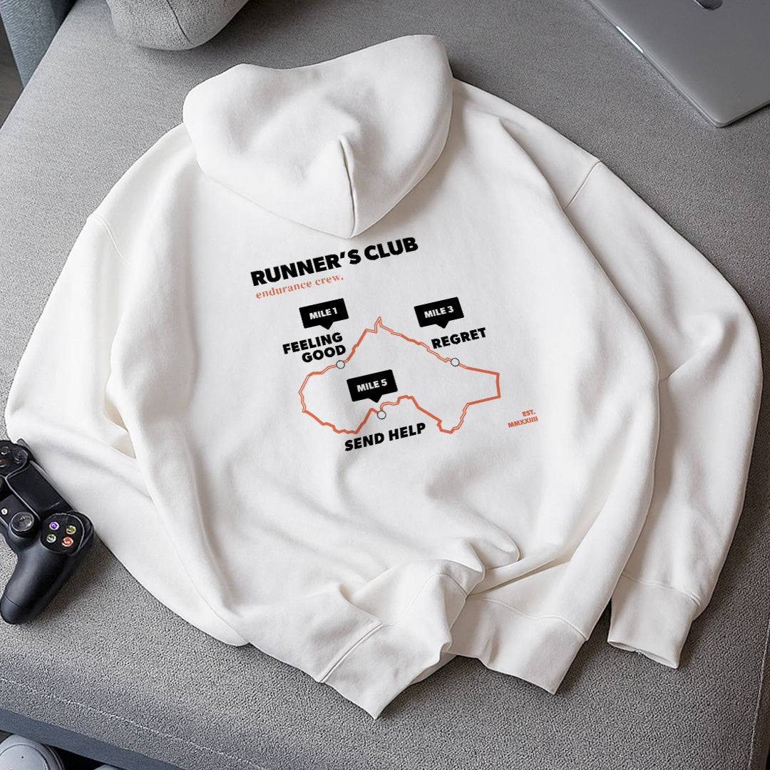 Mile 1: Feeling Good, Mile 3: Send Help White - Hoodie
