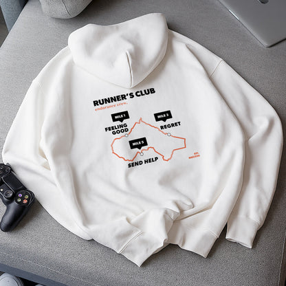 Mile 1: Feeling Good, Mile 3: Send Help White - Hoodie