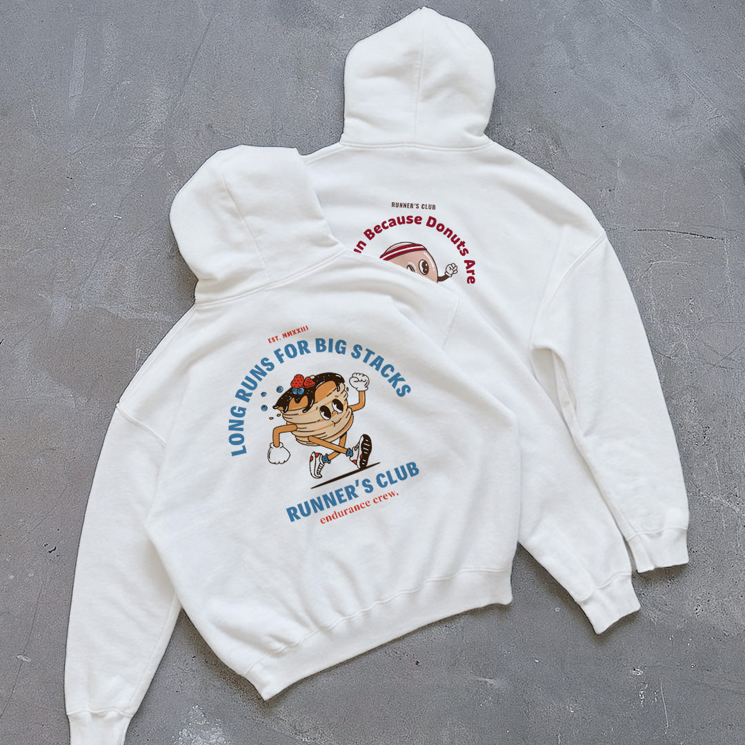Long Runs For Big Stacks White - Hoodie