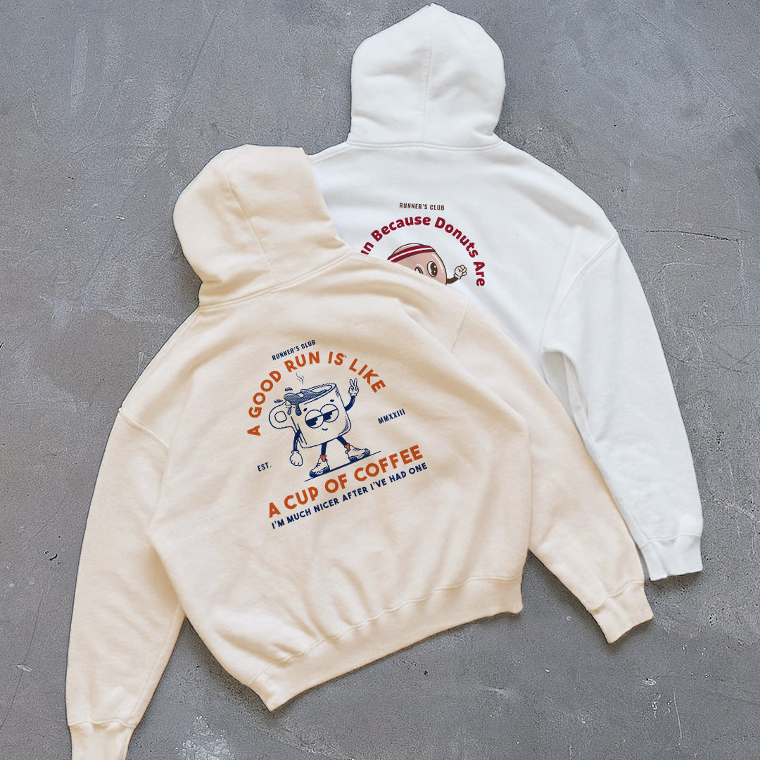 A Good Run Is Like A Cup Of Coffee Beige - Hoodie