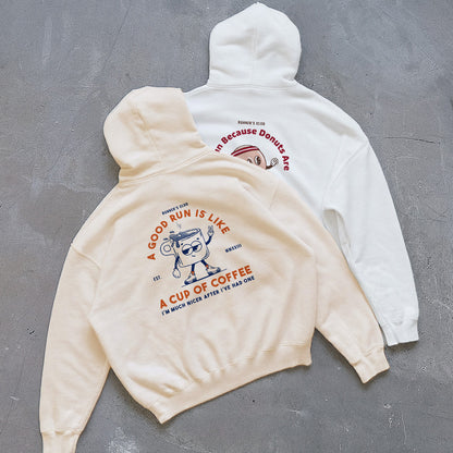 A Good Run Is Like A Cup Of Coffee Beige - Hoodie
