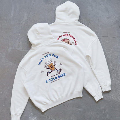Will Run For Cold Beer White - Hoodie