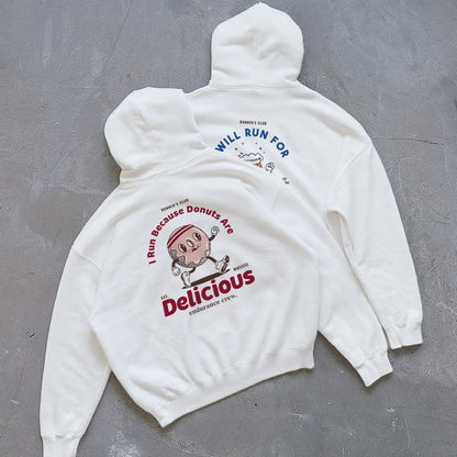 I Run Because Donuts Are Delicious White - Hoodie