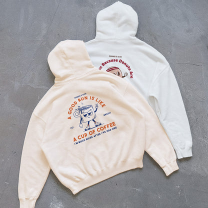 A Good Run Is Like A Cup Of Coffee Beige - Hoodie