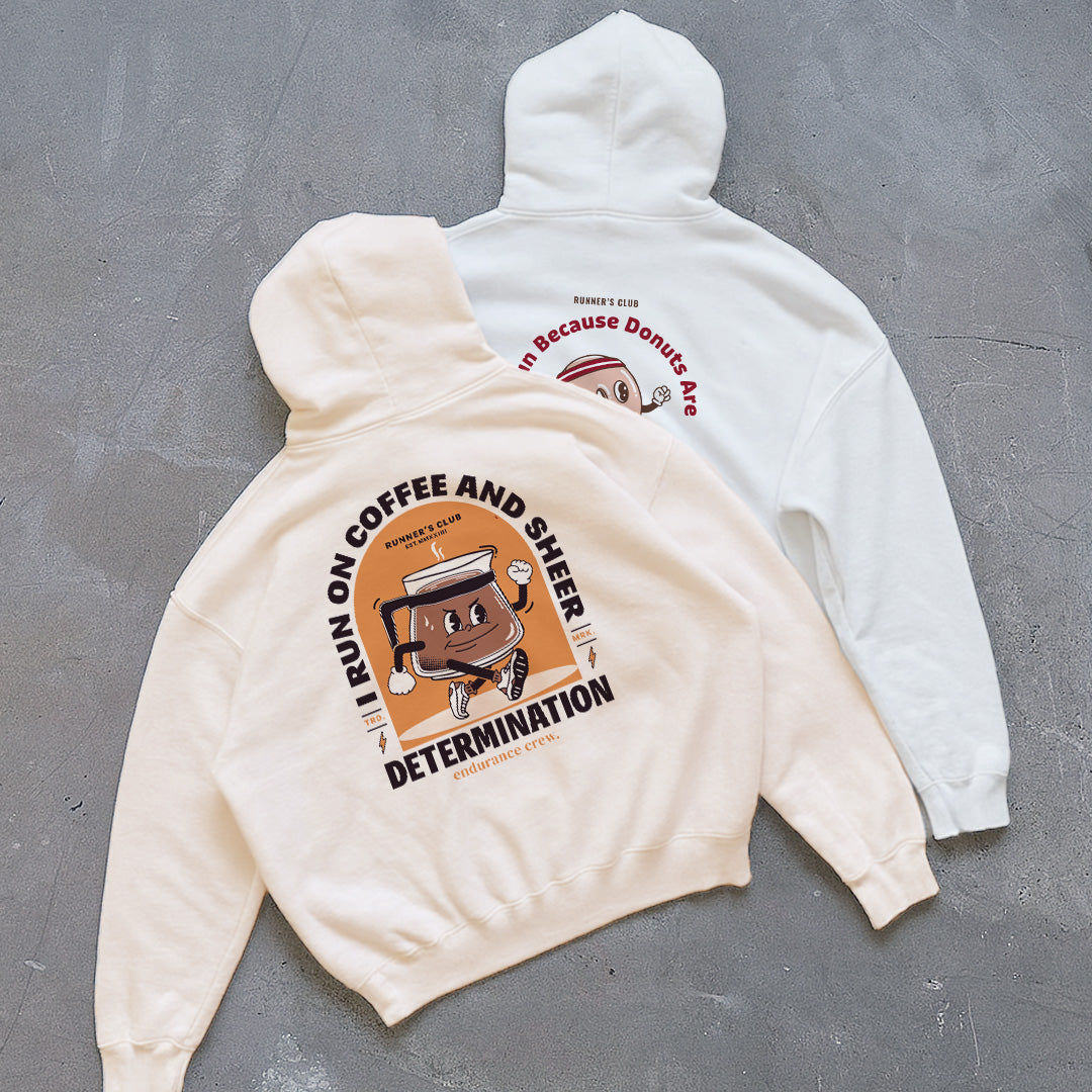 I Run On Coffee And Sheer Determination Beige - Hoodie