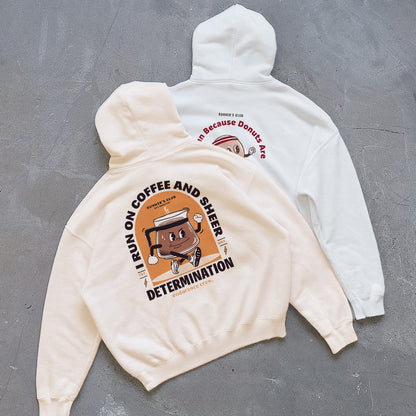 I Run On Coffee And Sheer Determination Beige - Hoodie