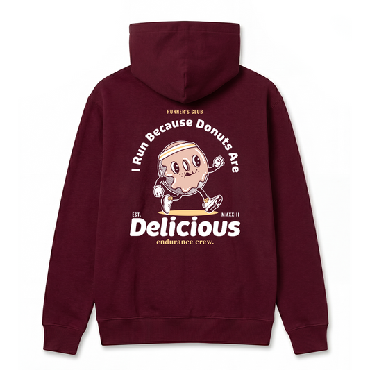 I Run Because Donuts Are Delicious Red - Hoodie