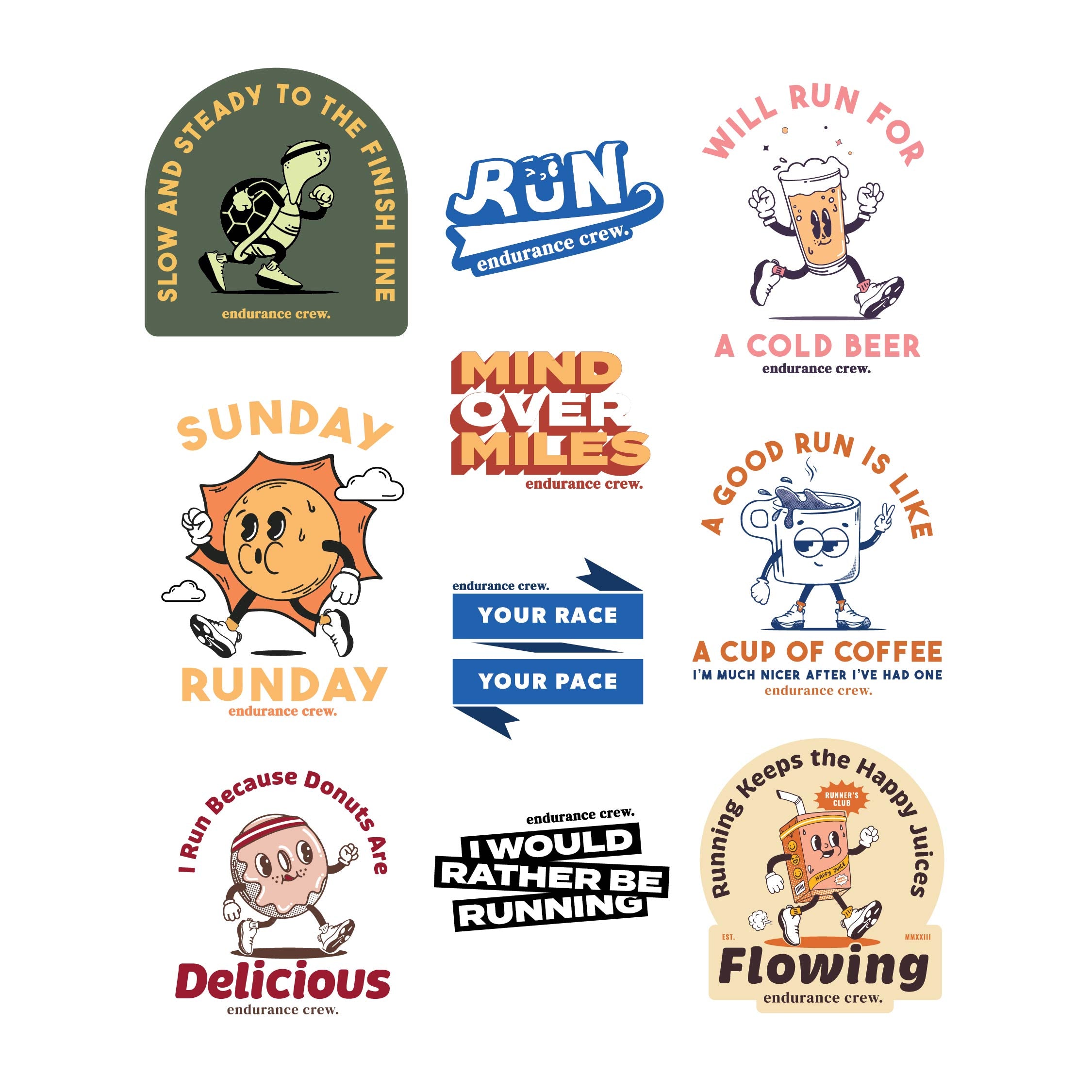 Crew Do Sticker Race‑Day Sticker Pack (10 Stickers) – endurance crew