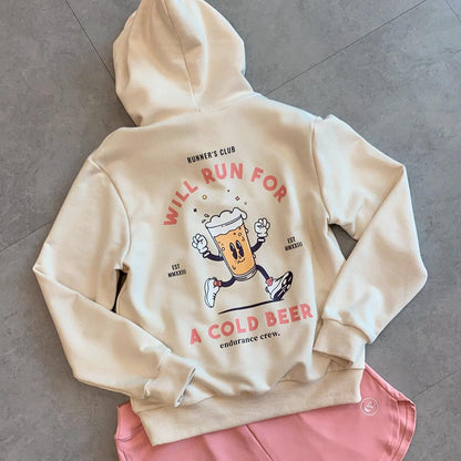 Run For Cold Beer Cream - Hoodie