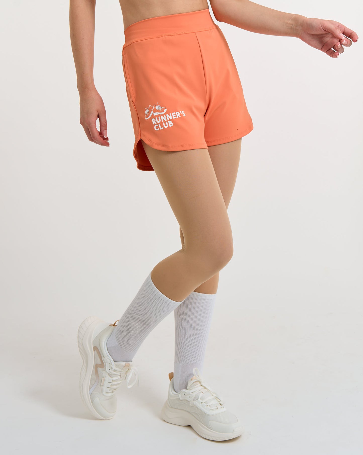 Runner's Club Orange - High-Rise Short 4"