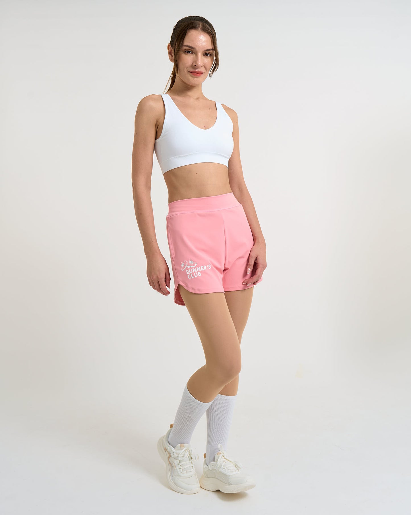 Runner's Club Pink - High-Rise Short 4"