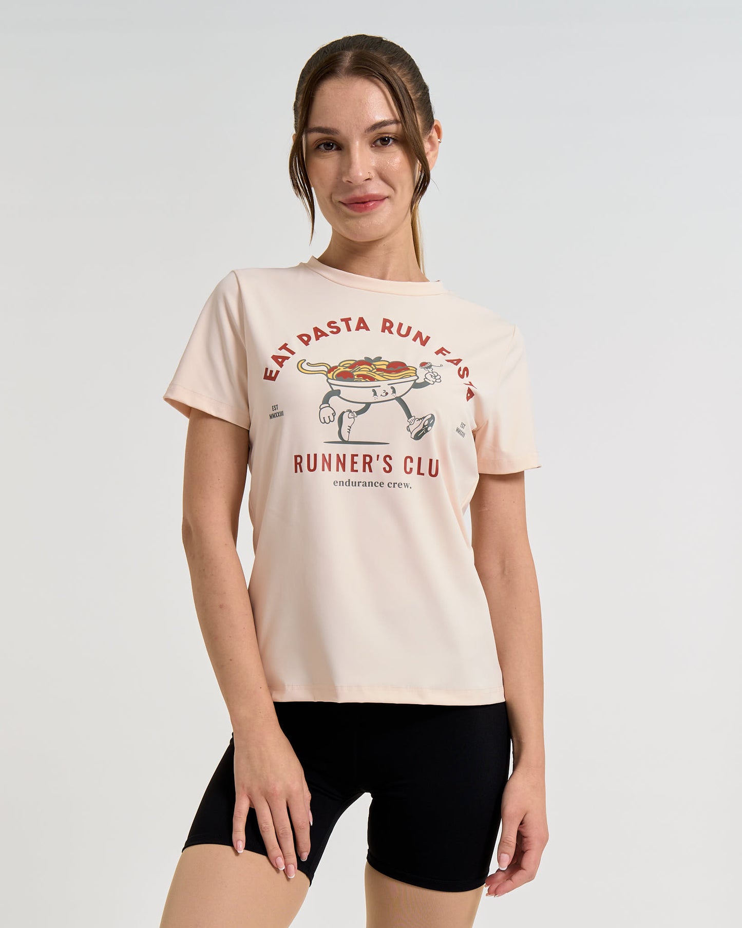 Eat Pasta Run Fasta Peach - Short-Sleeve Shirt