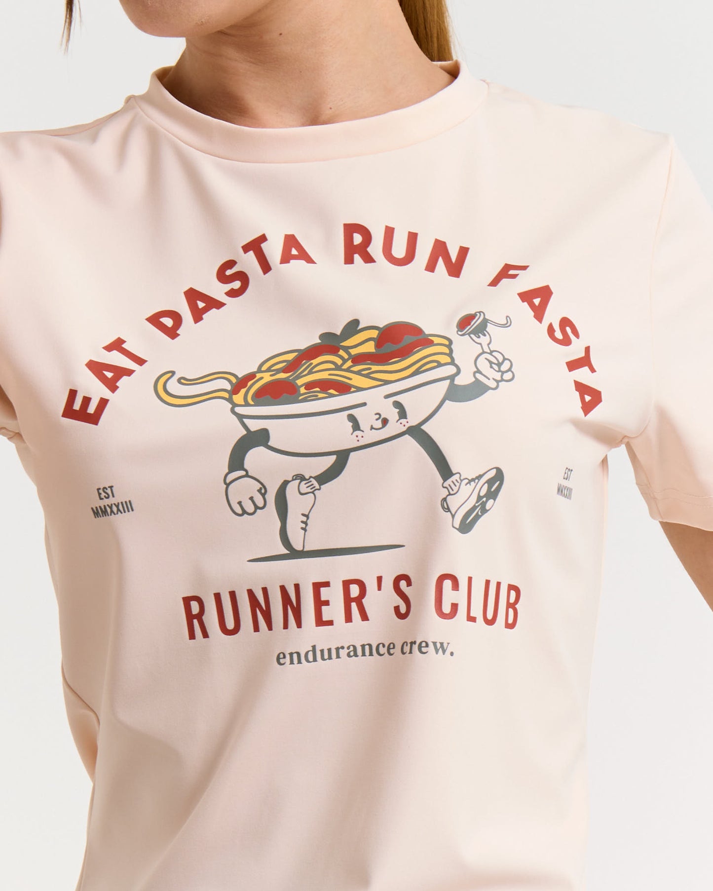 Eat Pasta Run Fasta Peach - Short-Sleeve Shirt